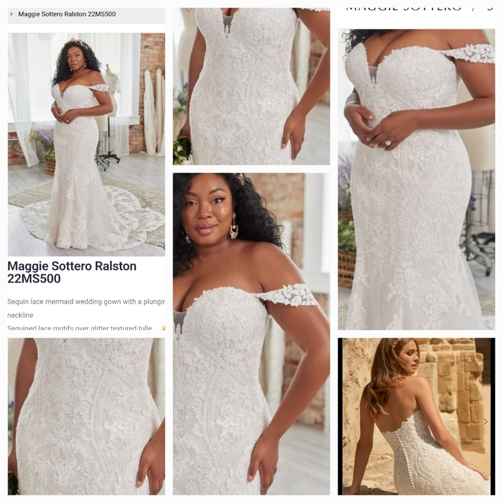 Maggie Sottero Off-Shoulder Lace Wedding Gown